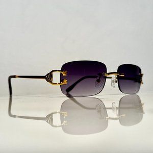 Bonano Venician Rimless Gold Frames Sunglasses Glasses Vintage Designer